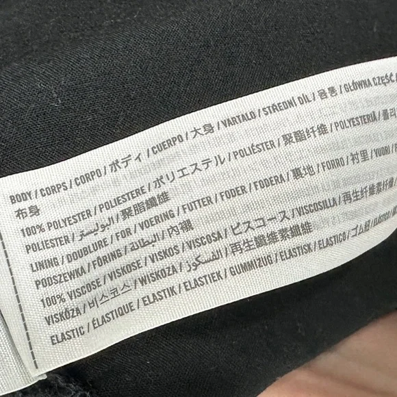 Abercrombie‎ & Fitch Smocked Black Floral Dress Size Small Mini Long Sleeve Boho - Picture 14 of 16